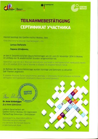 Документ преподавателя Штефанец Лариса Александровна