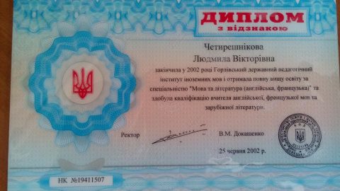 Документ преподавателя Четырешникова Людмила Викторовна
