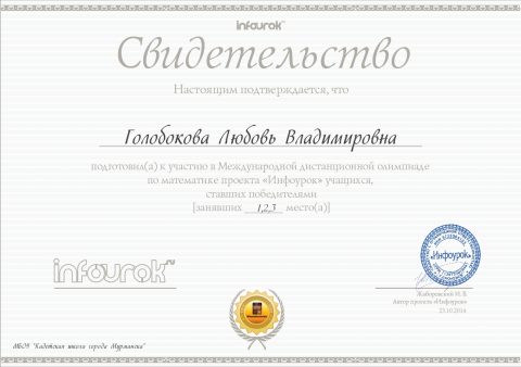 Документ преподавателя Голобокова Любовь Владимировна