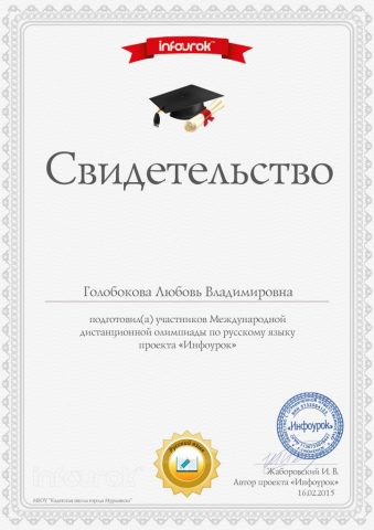 Документ преподавателя Голобокова Любовь Владимировна