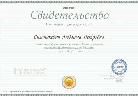 Документ преподавателя Симашкевич Людмила   Петровна