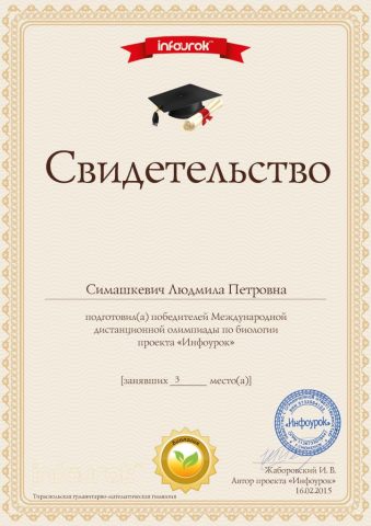 Документ преподавателя Симашкевич Людмила   Петровна