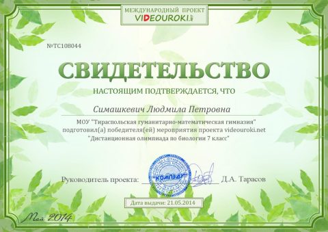 Документ преподавателя Симашкевич Людмила   Петровна