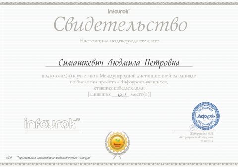 Документ преподавателя Симашкевич Людмила   Петровна