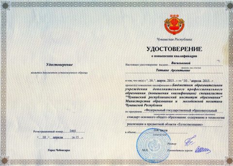 Документ преподавателя Василькова Татьяна Арсентьевна