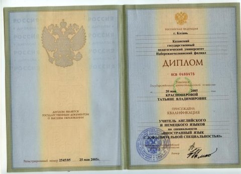 Документ преподавателя Красноперова Татьяна Владимировна