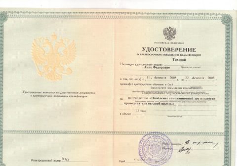 Документ преподавателя Гнездилова Анна Фёдоровна