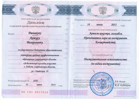 Документ преподавателя Вшивков Артур Валерьевич