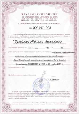 Документ преподавателя Измайлов Максим Кириллович
