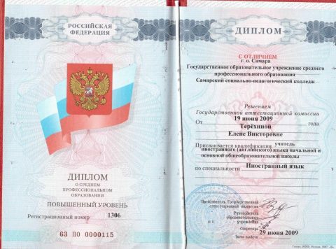 Документ преподавателя Терёхина Елена Викторовна