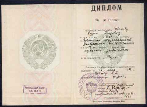 Документ преподавателя Иванов Андрей Петрович