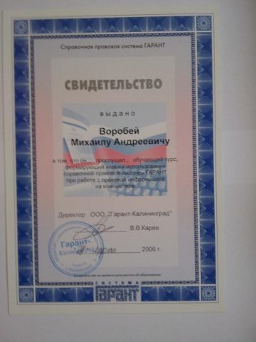 Документ преподавателя Воробей Михаил Андреевич