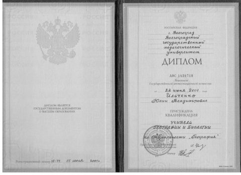 Документ преподавателя Ильченко Юлия Владимировна