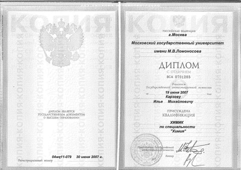 Документ преподавателя Карзов Илья Михайлович