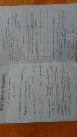 Документ преподавателя Ятченко Елена Андреевна