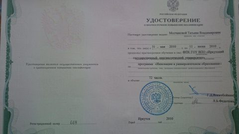 Документ преподавателя Молчанова Татьяна Владимировна