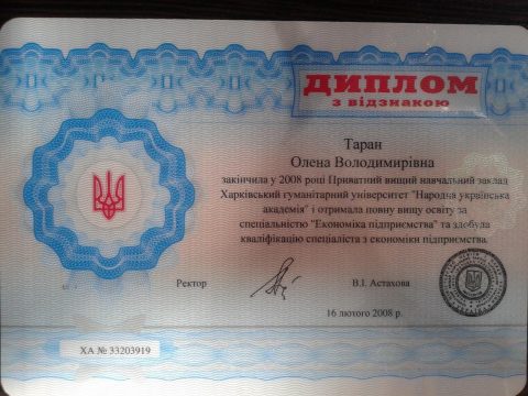 Документ преподавателя Таран Елена Владимировна