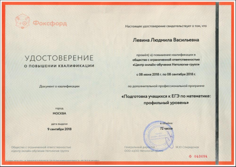 Документ преподавателя Левина Людмила Васильевна