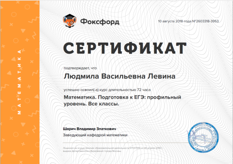 Документ преподавателя Левина Людмила Васильевна