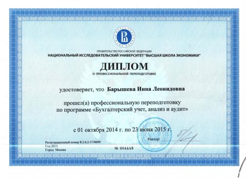 Документ преподавателя Барышева Инна Леонидовна