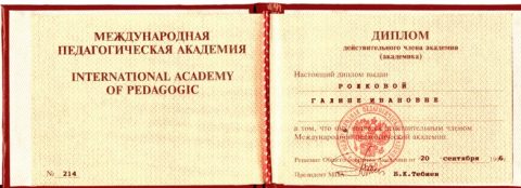 Документ преподавателя Рожкова Галина Ивановна