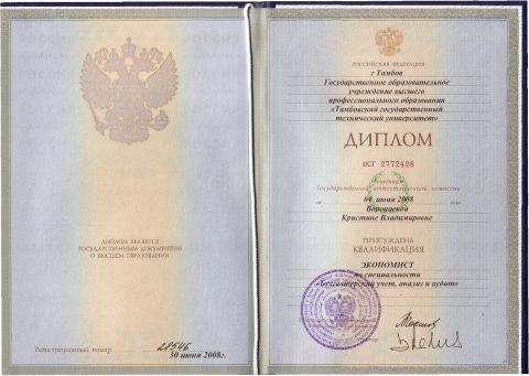 Документ преподавателя Завражина Кристина Владимировна