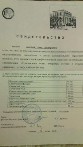 Документ преподавателя Кириллова Анна Дмитриевна