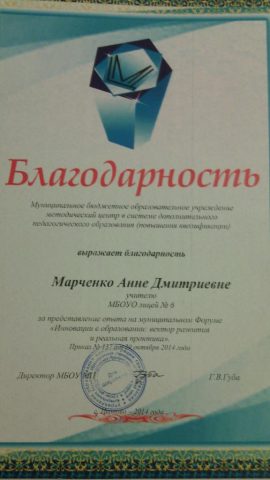 Документ преподавателя Кириллова Анна Дмитриевна