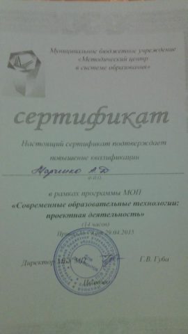 Документ преподавателя Кириллова Анна Дмитриевна
