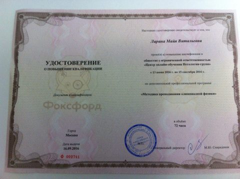 Документ преподавателя Ларина Майя Витальевна