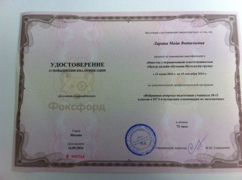 Документ преподавателя Ларина Майя Витальевна